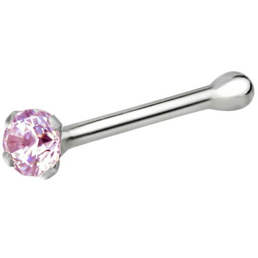 x10 ROUND STERLING SILVER 925 CZ CLEAR GEM CLAWSET STRAIGHT PIN NOSE STUDS 